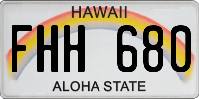 HI license plate FHH680