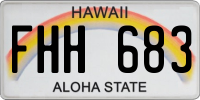 HI license plate FHH683