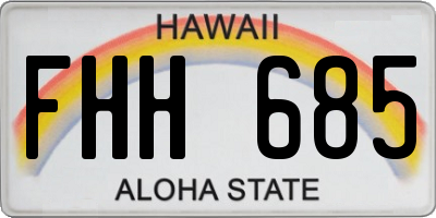 HI license plate FHH685