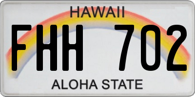 HI license plate FHH702