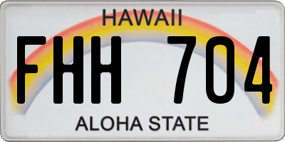 HI license plate FHH704