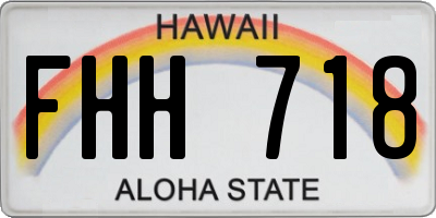 HI license plate FHH718