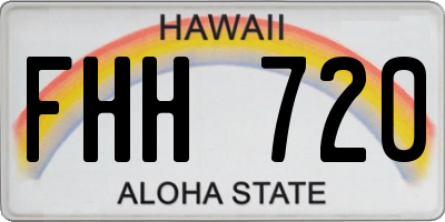 HI license plate FHH720