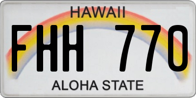 HI license plate FHH770