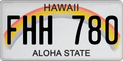 HI license plate FHH780