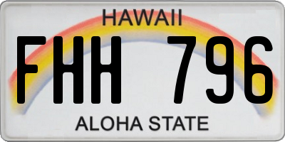 HI license plate FHH796