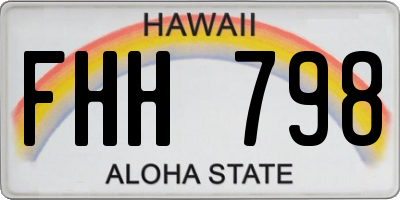 HI license plate FHH798