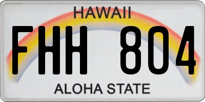HI license plate FHH804