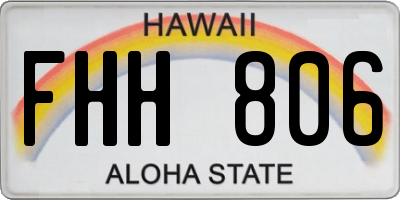 HI license plate FHH806