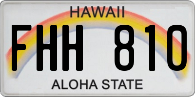 HI license plate FHH810