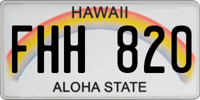 HI license plate FHH820