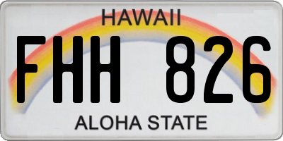 HI license plate FHH826
