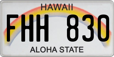 HI license plate FHH830