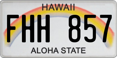 HI license plate FHH857