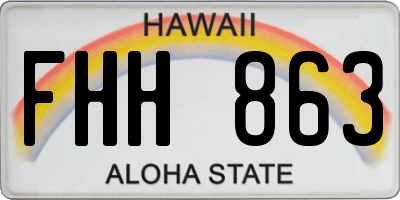 HI license plate FHH863