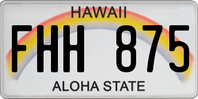 HI license plate FHH875