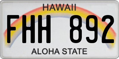 HI license plate FHH892