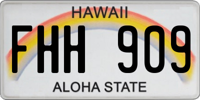 HI license plate FHH909