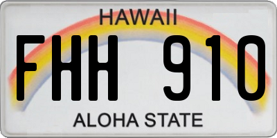 HI license plate FHH910