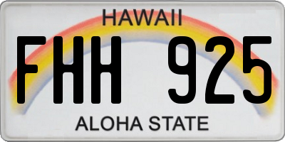 HI license plate FHH925