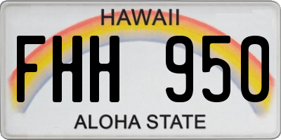 HI license plate FHH950