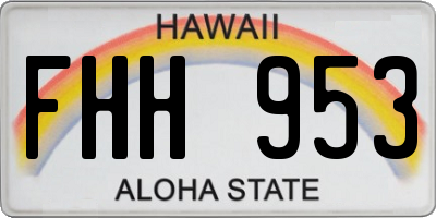 HI license plate FHH953