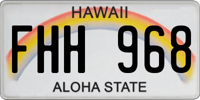 HI license plate FHH968