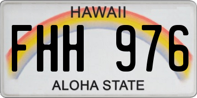HI license plate FHH976