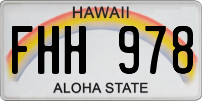 HI license plate FHH978