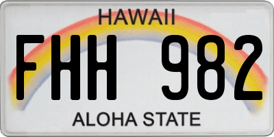 HI license plate FHH982