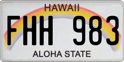 HI license plate FHH983