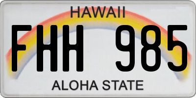 HI license plate FHH985