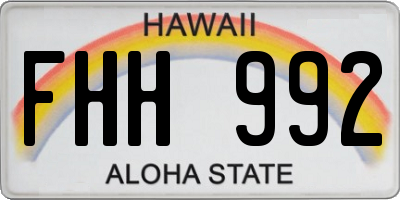 HI license plate FHH992