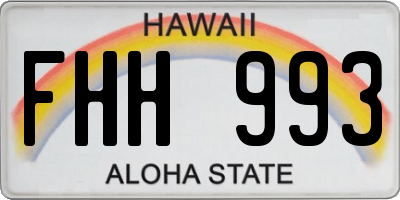 HI license plate FHH993
