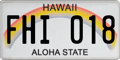 HI license plate FHI018