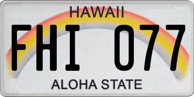 HI license plate FHI077