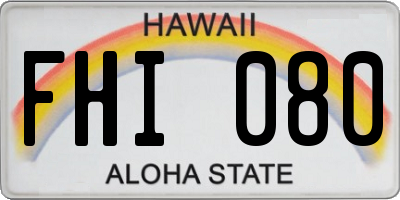 HI license plate FHI080