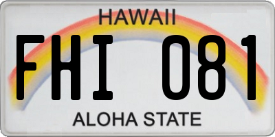 HI license plate FHI081