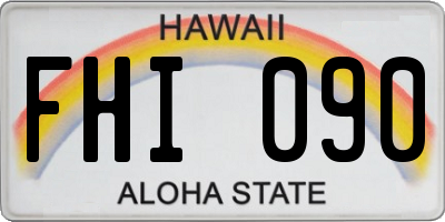 HI license plate FHI090