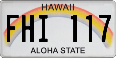 HI license plate FHI117