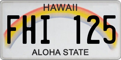 HI license plate FHI125