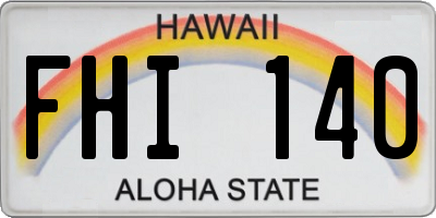 HI license plate FHI140