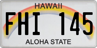 HI license plate FHI145