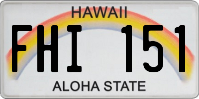 HI license plate FHI151
