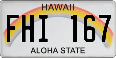 HI license plate FHI167