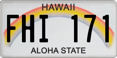 HI license plate FHI171