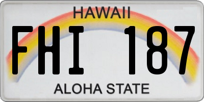 HI license plate FHI187