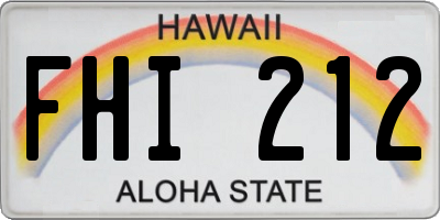 HI license plate FHI212