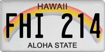 HI license plate FHI214
