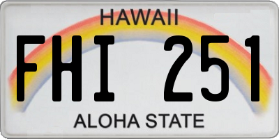 HI license plate FHI251